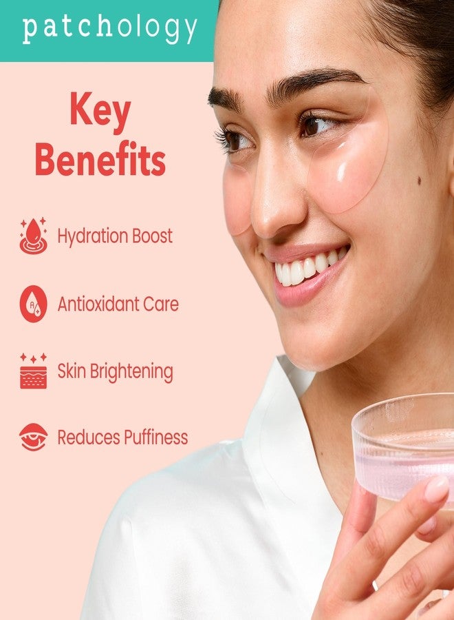 Patchology Serve Chilled Rosé Hydrating Under Eye Patches – Hyaluronic Acid & Antioxidant-Infused Eye Masks to Reduce Dark Circles, Puffiness & Fine Lines - Ideal Skincare Essentials (30 Pairs/Jar) - Image 4